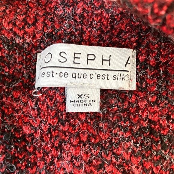 Joseph A Long Sleeve Open Front Duster Sweater Modern Leopard in Red/Gray Sz XS - Picture 4 of 8